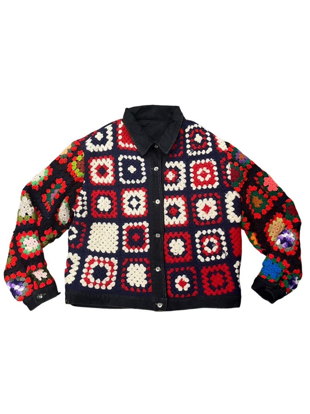 Reclaimed Crochet Denim Jacket